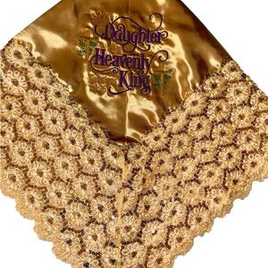 Women’s Gold Satin Church Lap Scarf First Lady Lap Handkerchief